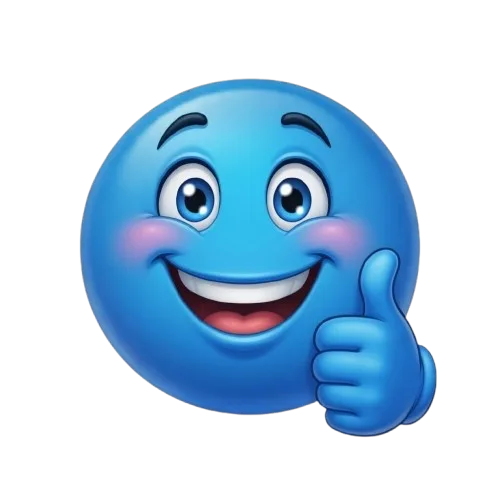 Blue thumbs up reaction emoji