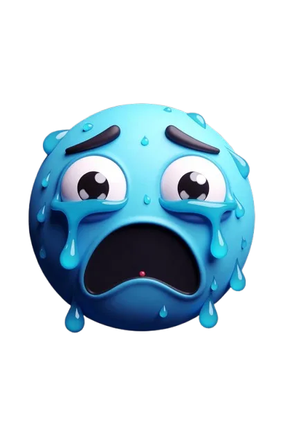 blue crying emoji face