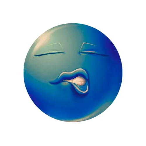 blue flirty emoji