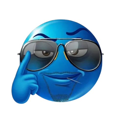 blue smug sunglasses emoji