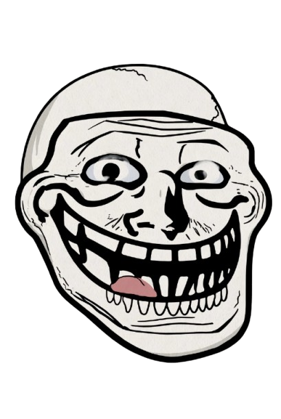Classic Trollface Meme with transparent background – clean PNG for overlays