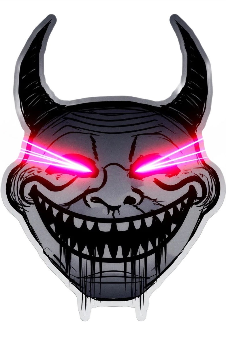 demon skull meme overlay