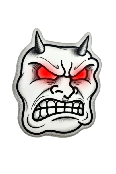 red eyes devil troll face